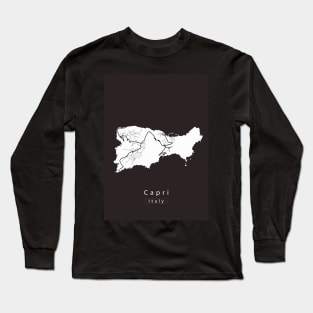 Capri Italy Island Map Long Sleeve T-Shirt